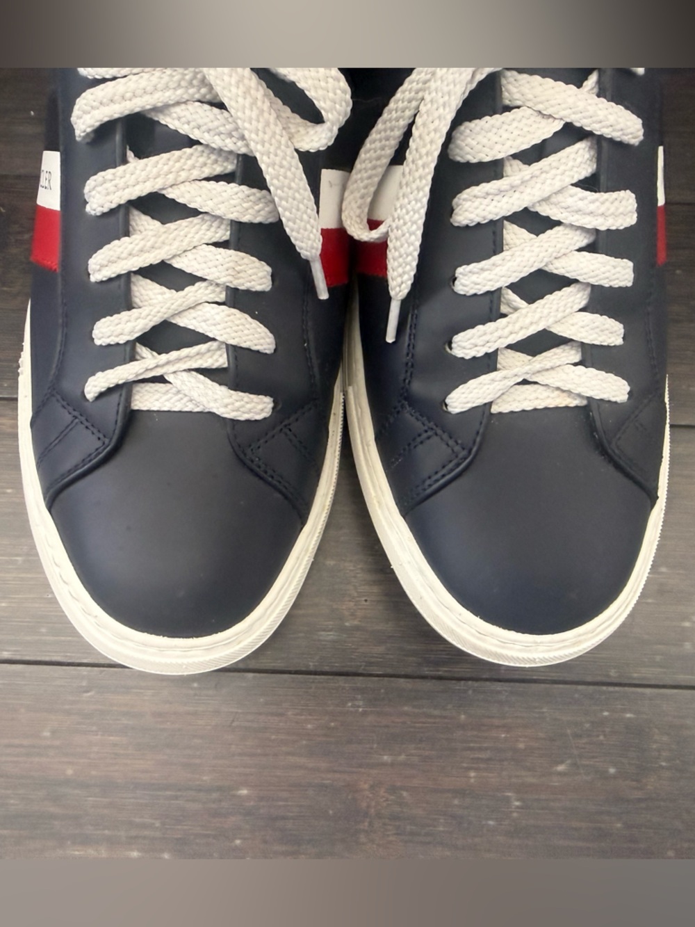 AUTHENTIC MONCLER MENS NEW MONACO LEATHER SNEAKERS, SIZE EU 43.5 (US 10.5), NAVY - Picture 9 of 16